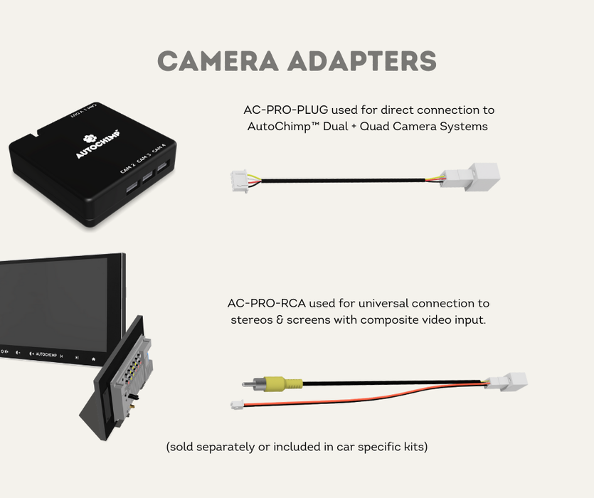 AutoChimp™ Pro HD Camera Kit | 6v Reverse Camera Kit for Toyota | Camera Adapters