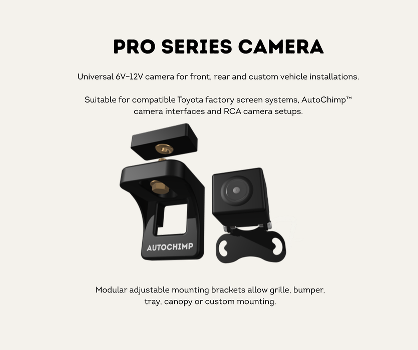 AutoChimp™ Pro HD Camera Only + Power Cable | 6V–12V Front or Rear Configurable | SKU: AC-PRO-CAM | Pro Series Camera