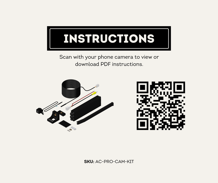 AutoChimp™ Pro HD Universal Camera Kit | 6V–12V Front or Rear Configurable | SKU: AC-PRO-CAM-KIT | Instructions
