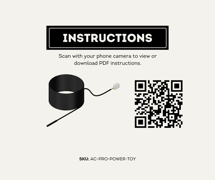 AutoChimp™ Pro Series Camera Power Cable | 4-Pin Plug for Toyota | SKU: AC-PRO-POWER-TOY | Instructions