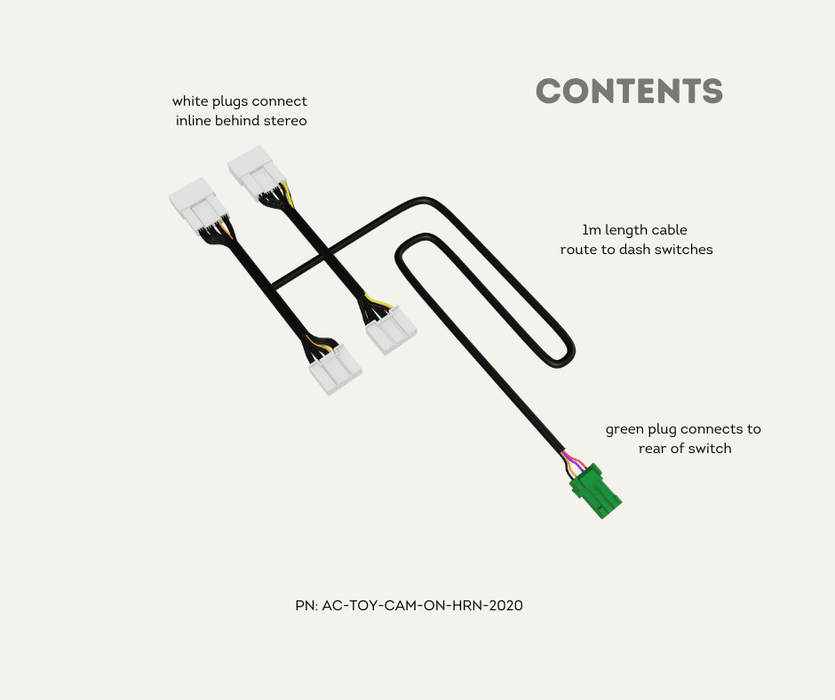 AutoChimp Camera On Harness for 2020 to mid 2024 Models | Contents