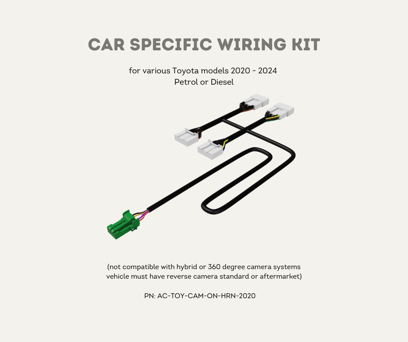 AutoChimp Camera On Harness for 2020 to mid 2024 Models | Toyota Specific Wiring