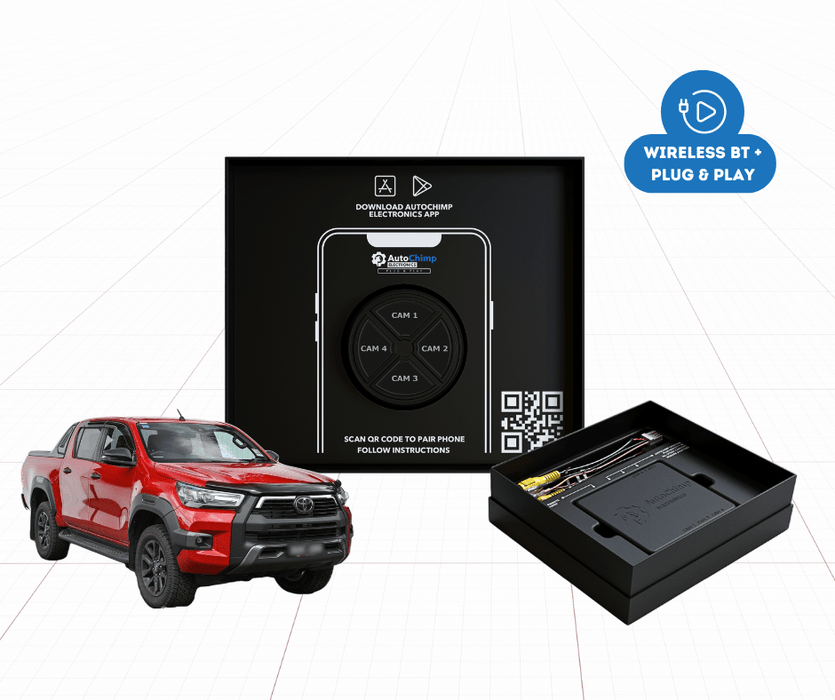 AutoChimp Multi-Camera Kit for Toyota Hilux 2020 to 2024 | Seamless Camera Integration for Toyota Hilux Factory Screen | AC-MULTI-CAM-HILUX-2020 - AutoChimp Electronics