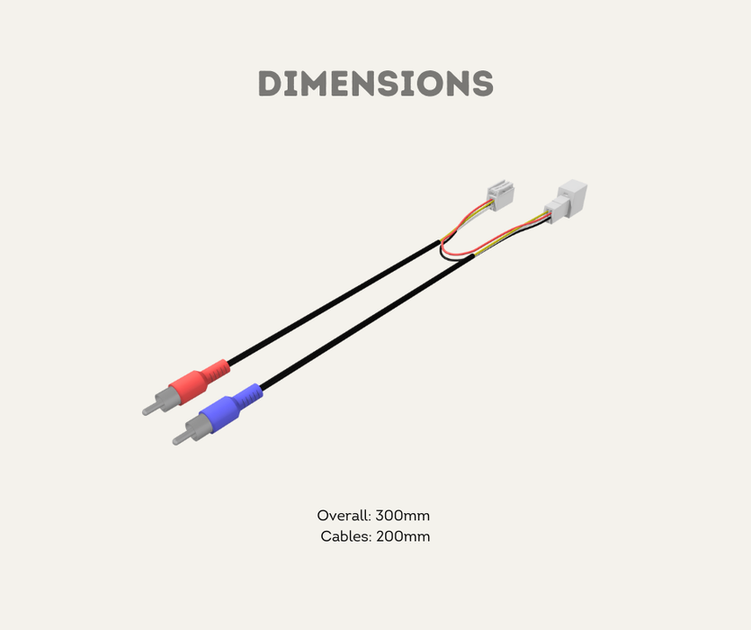 AutoChimp™ 4-Pin Video & Power Passthrough Harness | Toyota Reverse Camera Adapter | Dimensions