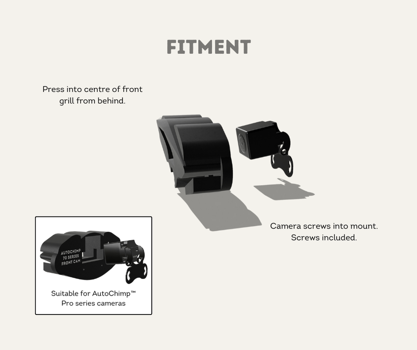 AutoChimp™ 70 Series Front Camera Mounting Kit | Fitment Guide