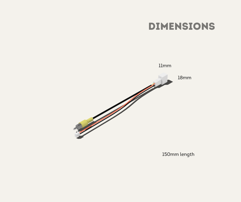 AutoChimp™ Camera Connecter RCA | for Pro Series Cameras Dimensions