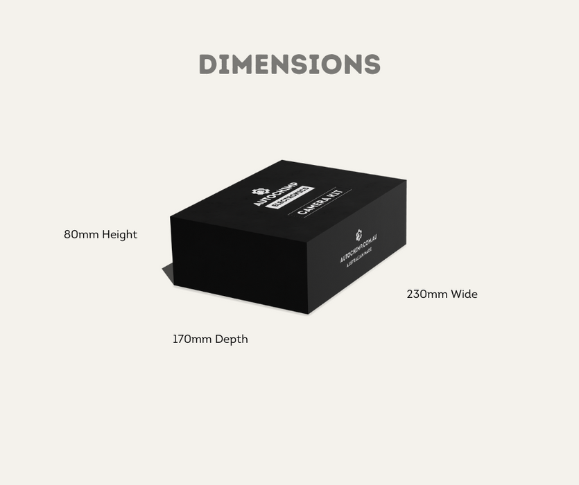 AutoChimp™ Camera Kit Box | Durable Packaging for Camera Kits | SKU: AC-BOX-CAMERA | Dimensions