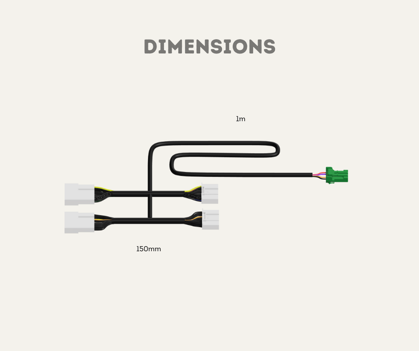 AutoChimp™ Camera On Harness for Toyota (2020 - 2024) | Dimensions