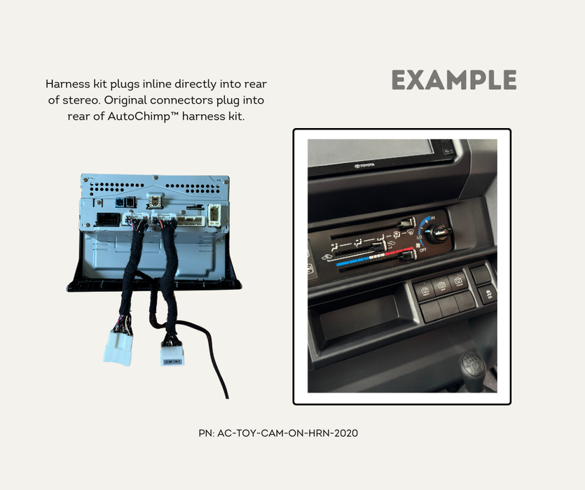 AutoChimp™ Camera On Harness for Toyota (2020 - 2024) | Example Installed