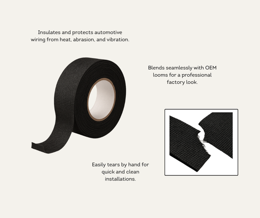 AutoChimp™ Cloth Loom Tape | 25mm x 15m Factory-Style Fleece Roll | SKU: AC-CLOTH-TAPE | Info Guide