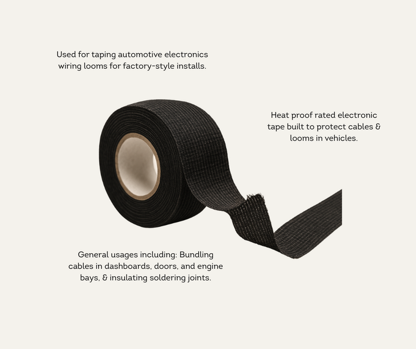 AutoChimp™ Cloth Loom Tape | 25mm x 15m Factory-Style Fleece Roll | SKU: AC-CLOTH-TAPE | Tape Info Guide 