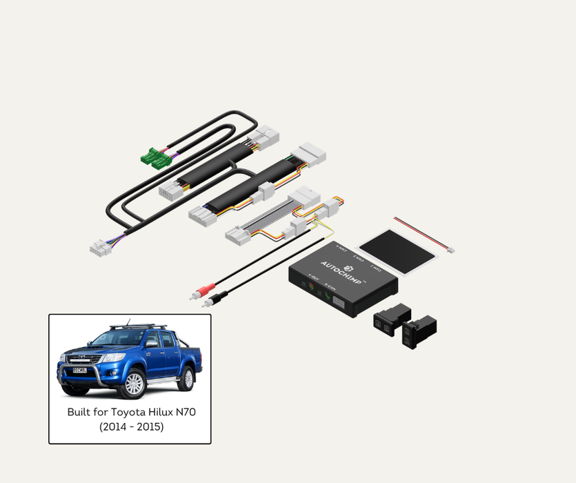 AutoChimp™ Dual Camera Kit for Toyota Hilux (2014–2015) | Add Front, Trailer, or Side Camera | Factory Stereo Integration | AC-DUAL-HILUX-2014 | Main