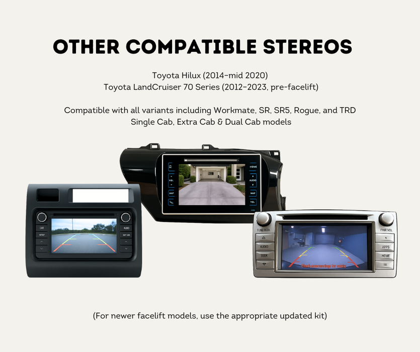 AutoChimp™ Dual Camera Kit for Toyota Hilux (2014–2015) | Add Front, Trailer, or Side Camera | Factory Stereo Integration | AC-DUAL-HILUX-2014 | Other Compatible Stereos