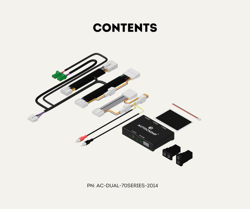 AutoChimp™ Dual Camera Kit for Toyota LandCruiser 70 Series (2014–2023) | AC-DUAL-70SERIES-2014 | Contents 2