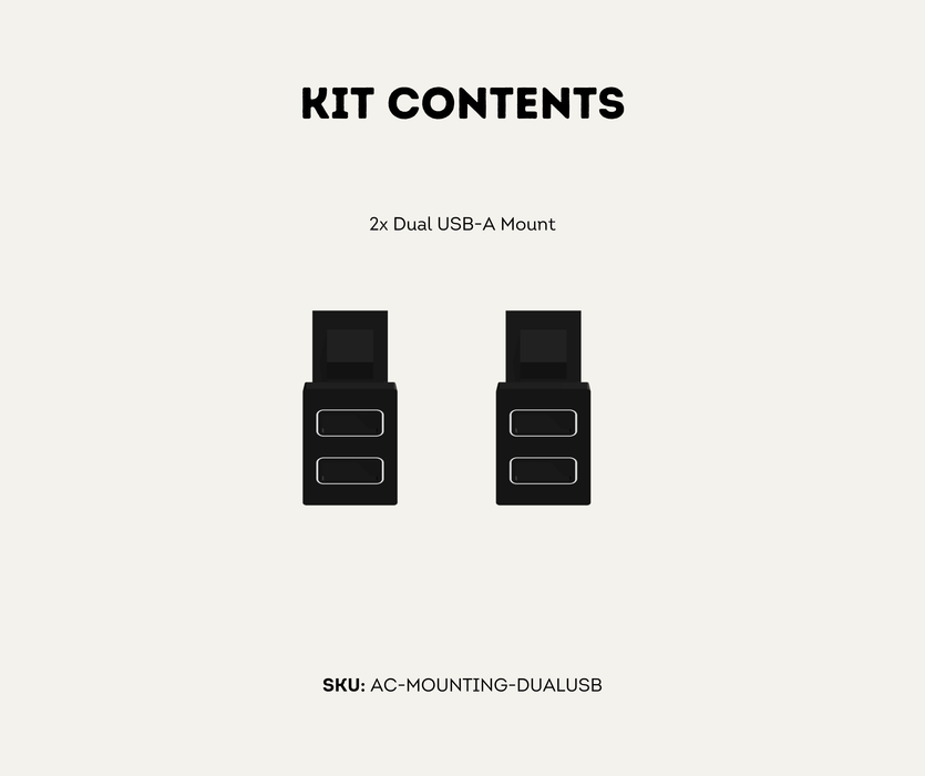 AutoChimp™ Dual USB Mounting Kit for Toyota | 2-Pack | SKU: AC-MOUNTING-DUALUSB | Kit Contents