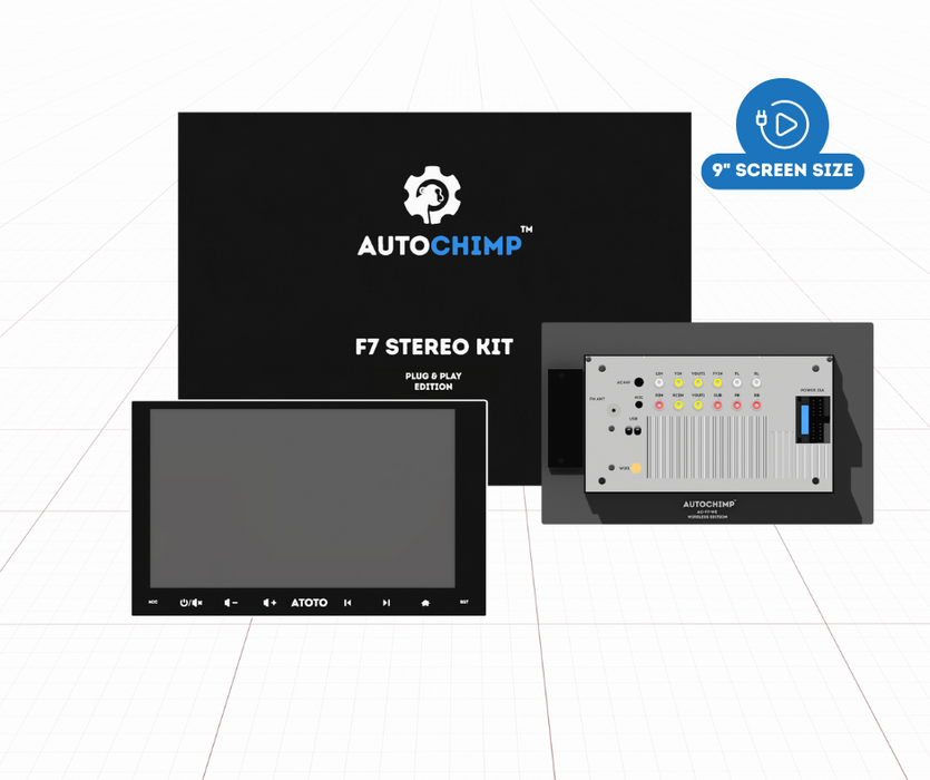 AutoChimp™ F7 Stereo 9" HD Car Radio + CarPlay & Android Auto | Wireless Edition