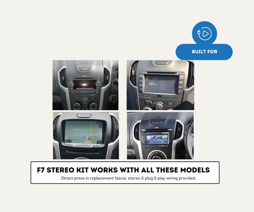 AutoChimp™ F7 Stereo Kit for Isuzu DMAX 2012 - 2020 | 9" HD Car Radio Wireless Edition