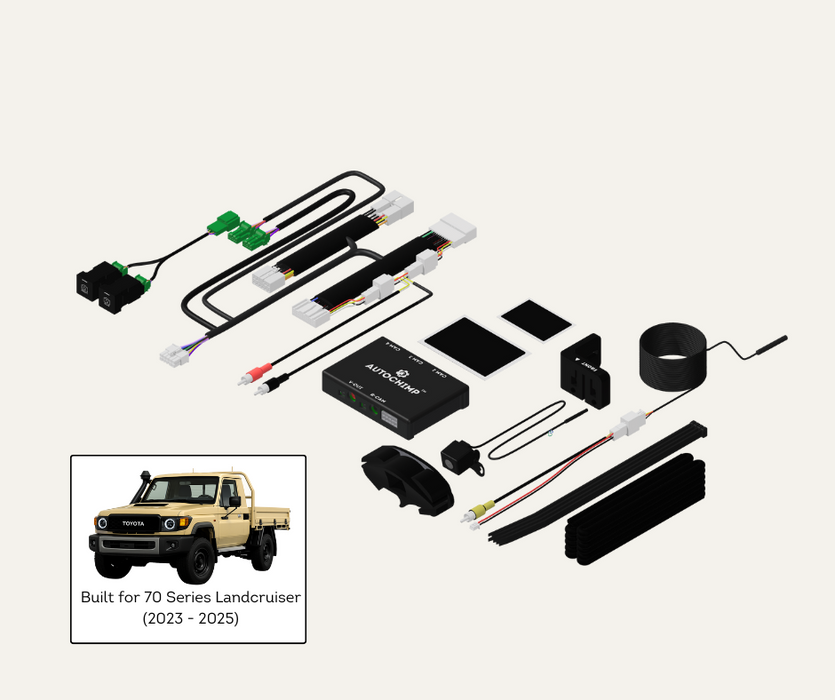 AutoChimp™ Front Camera Kit for Toyota LandCruiser 70 Series (2024–2025) | Plug & Play Grille-Mount System | AC-FRONT-70SERIES