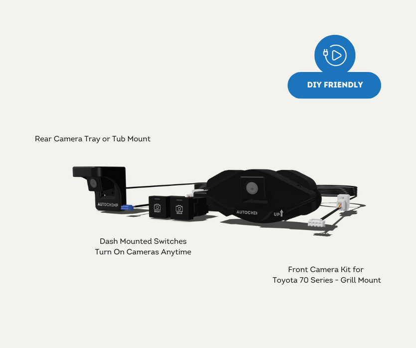 AutoChimp™ Front & Rear Camera Kit for Landcruiser 70 Series | Toyota