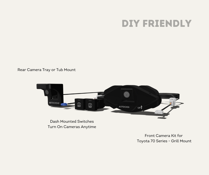 AutoChimp™ Front & Rear Camera Kit for Landcruiser 70 Series | Toyota