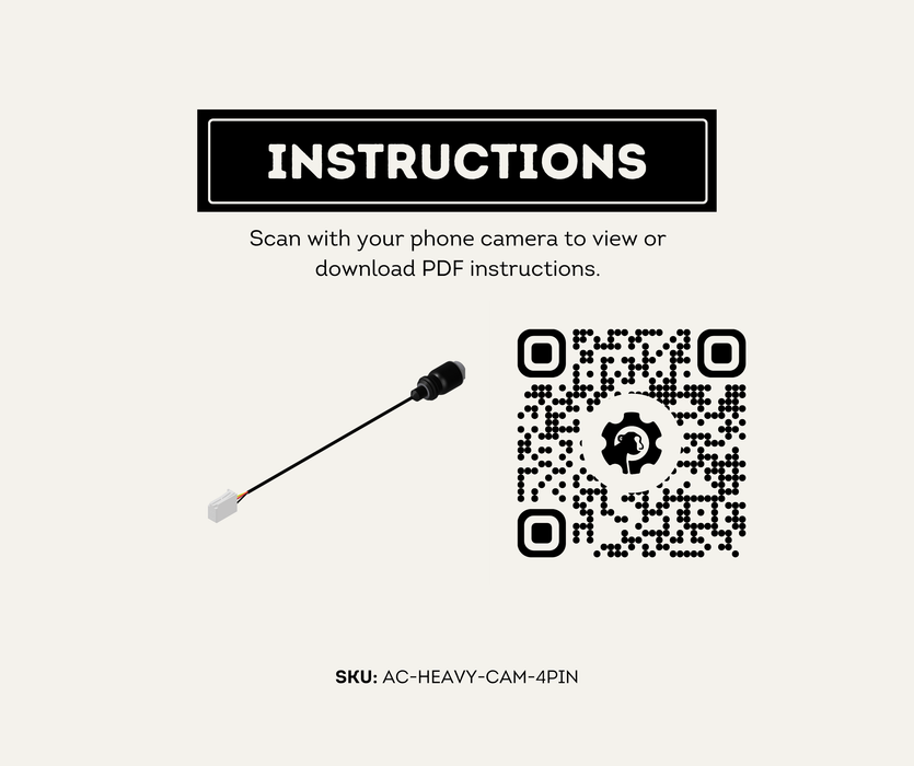 AutoChimp™ Heavy Duty Camera Adapter Cable | 4-Pin Aviation to 4-Pin Pro Series | SKU: AC-HEAVY-CAM-4PIN | Instructions