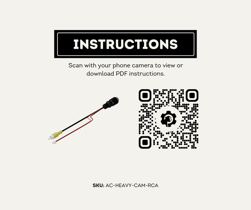 AutoChimp™ Heavy Duty Camera Adapter | Aviation 4-Pin to RCA + 2-Pin JST Power | SafetyDave & Caravan Cameras | SKU: AC-HEAVY-CAM-RCA | Instructions