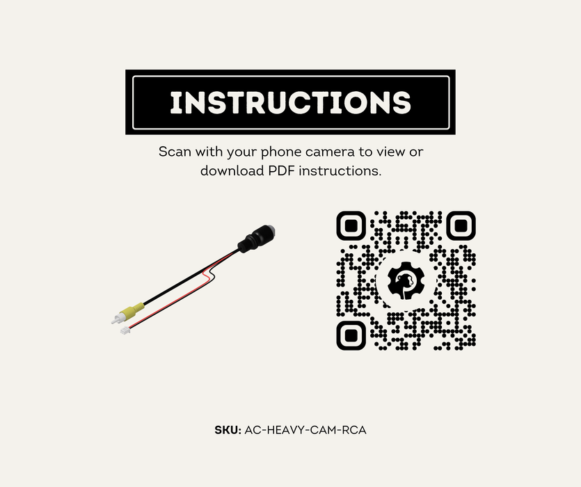 AutoChimp™ Heavy Duty Camera Adapter | 4-Pin to RCA + JST Power | SKU: AC-HEAVY-CAM-RCA | Instructions