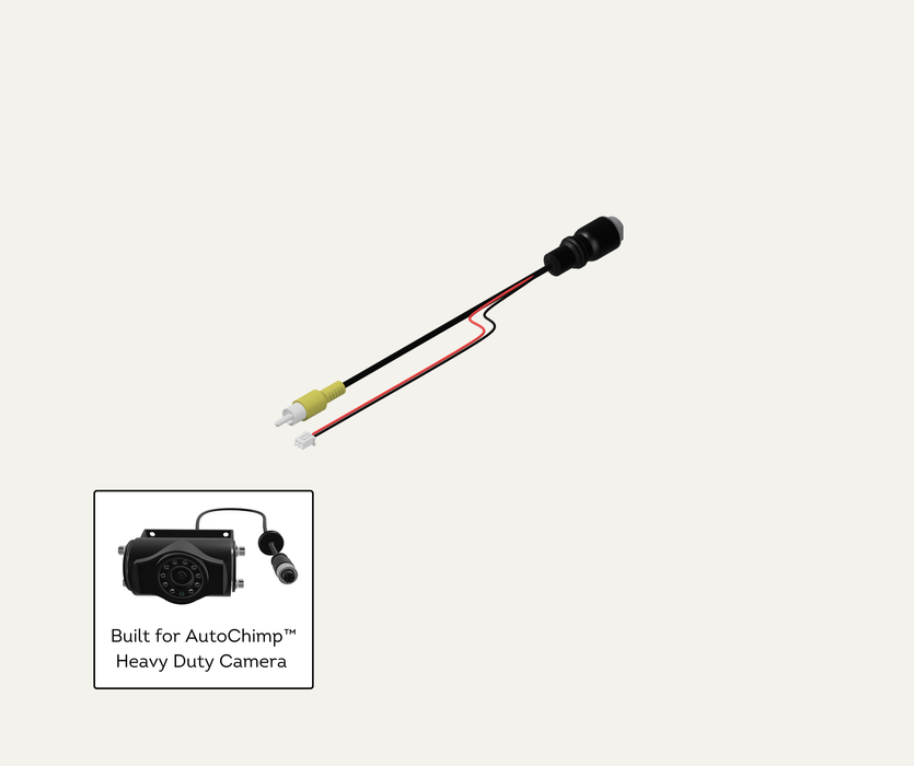 AutoChimp™ Heavy Duty Camera Adapter | Aviation 4-Pin to RCA + 2-Pin JST Power | SafetyDave & Caravan Cameras | SKU: AC-HEAVY-CAM-RCA | Main