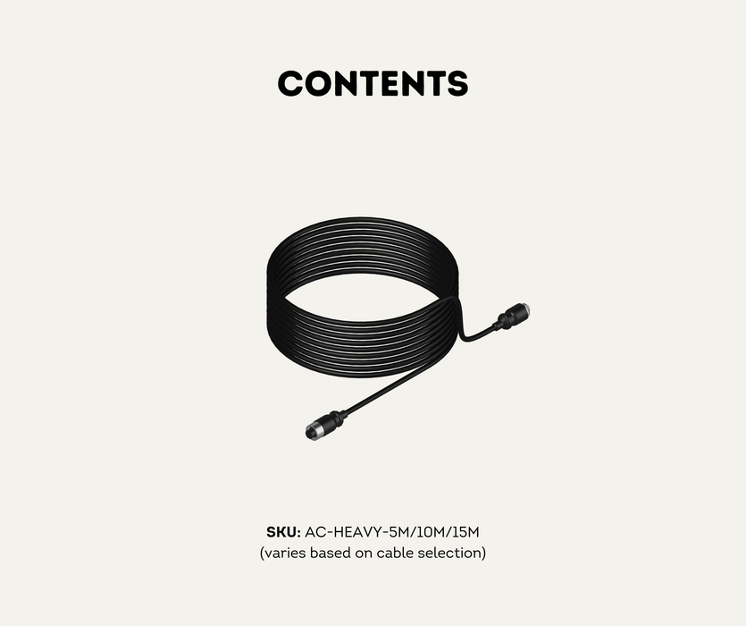 AutoChimp™ Heavy Duty Camera Extension Cable | Select 5m / 10m / 15m | SKU: AC-HEAVY-5M/10M/15M | Contents