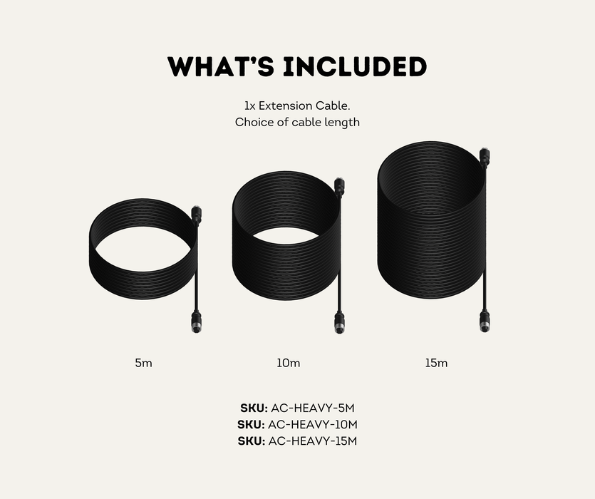AutoChimp™ Heavy Duty Camera Extension Cable | Select 5m / 10m / 15m | SKU: AC-HEAVY-5M/10M/15M | What's Included