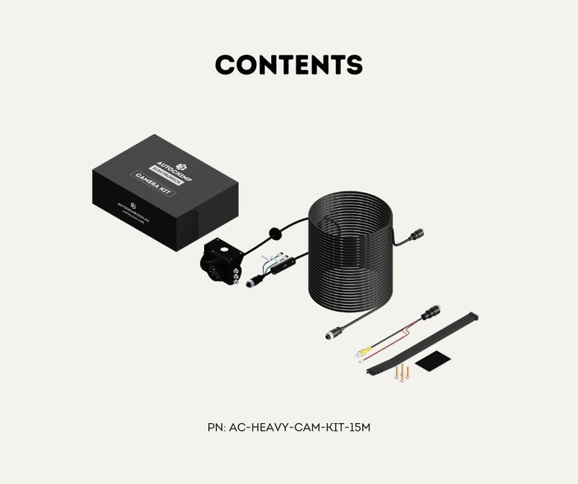 AutoChimp™ Heavy Duty Camera Kit | IR + IR Cut Night Vision | AHD / CVBS | Selectable Cable Length | AC-HEAVY-CAM-KIT-15M |  Contents 15m