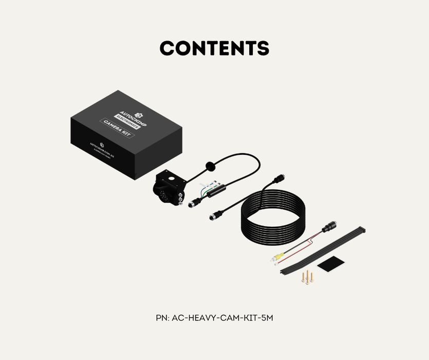 AutoChimp™ Heavy Duty Camera Kit | IR + IR Cut Night Vision | AHD / CVBS | Selectable Cable Length | AC-HEAVY-CAM-KIT-5M |  Contents 5m Kit