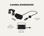 AutoChimp™ Heavy Duty Camera Kit | IR + IR Cut Night Vision | AHD / CVBS | Selectable Cable Length | SKU: AC-HEAVY-CAM-KIT | Camera Dimensions