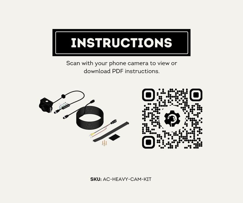 AutoChimp™ Heavy Duty Camera Kit | IR + IR Cut Night Vision | AHD / CVBS | Selectable Cable Length | SKU: AC-HEAVY-CAM-KIT | Instructions