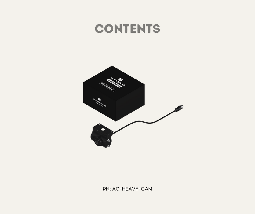 AutoChimp™ Heavy Duty Camera | Infrared LED Night Vision (6V–12V) | AC-HEAVY-CAM | Contents