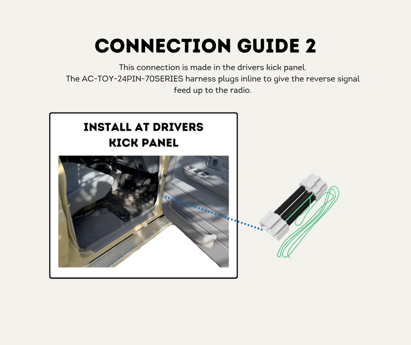 AutoChimp™ Heavy Duty Reverse Camera Kit for Toyota LandCruiser 70 Series (2014–2023) | Commercial Grade Upgrade | SKU: AC-TOY-RC7-HD | Connection Guide 2