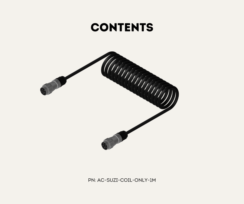 AutoChimp™ Heavy Duty Suzi Coil | 5-Pin Camera Link Cable (Coil Only) | AC-SUZI-COIL-ONLY-1M | Contents 1m
