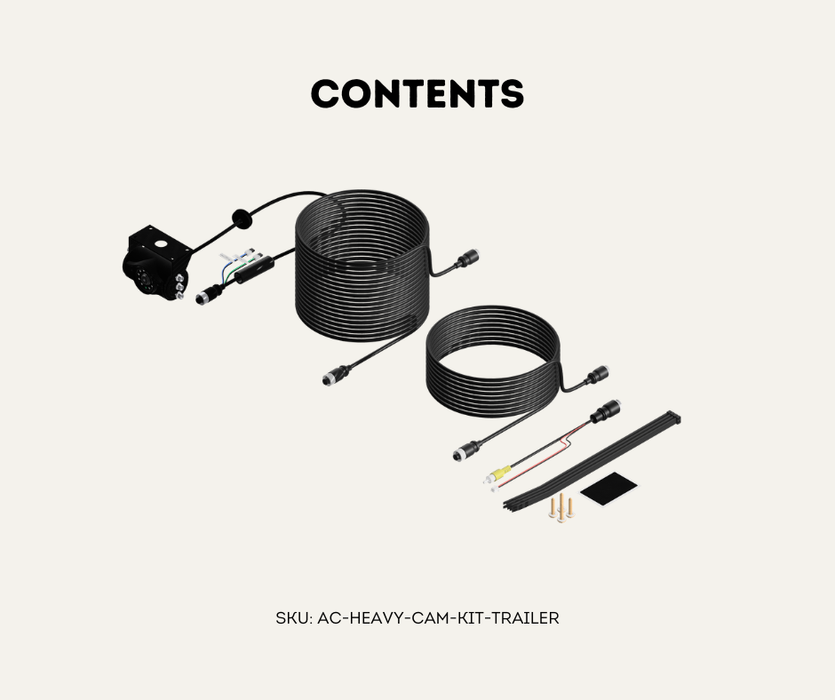 AutoChimp™ Heavy Duty Trailer Camera Kit | 5m + 10m Extension Cables for Hitch Beak Points | SKU: AC-HEAVY-CAM-KIT-TRAILER | Contents 2
