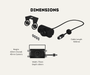 AutoChimp™ Heavy Duty Trailer Camera Kit | 5m + 10m Extension Cables for Hitch Beak Points | SKU: AC-HEAVY-CAM-KIT-TRAILER | Dimensions