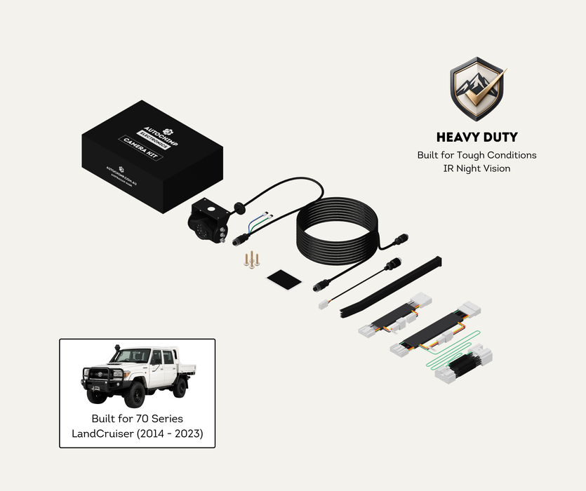 AutoChimp™ Heavy Duty Reverse Camera Kit for Toyota LandCruiser 70 Series (2014–2023) | Commercial Grade Upgrade | SKU: AC-TOY-RC7-HEAVY | Main