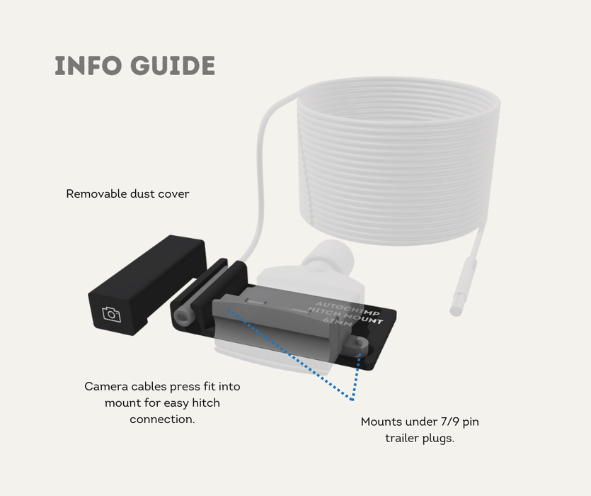 AutoChimp™ Hitch Mounting Bracket + Dust Cover | AC-HITCH-MOUNT | Info Guide