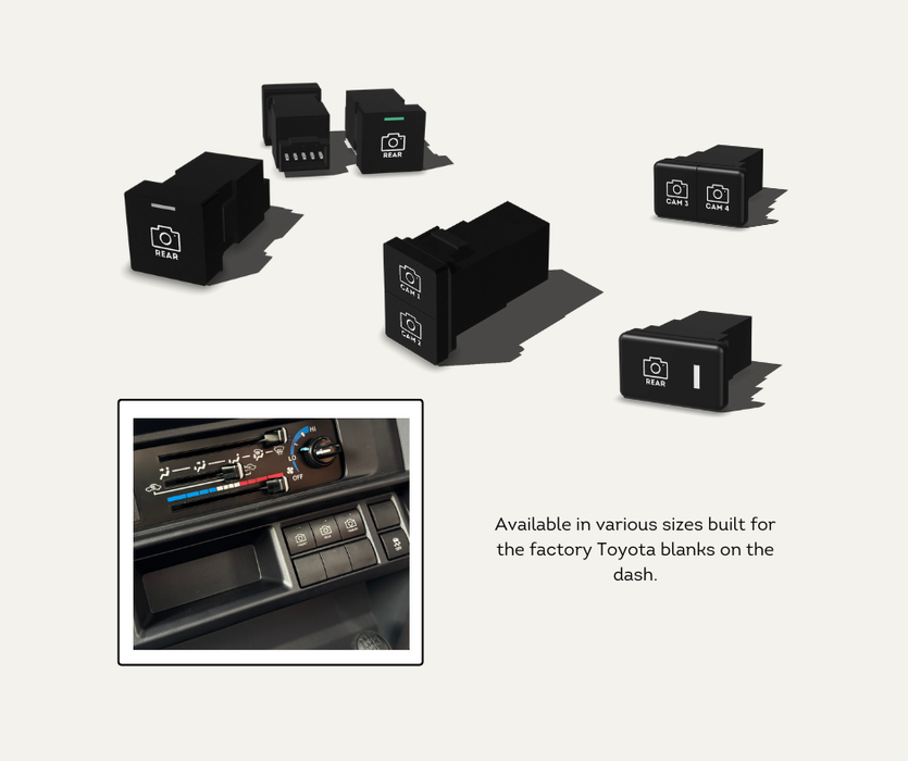 AutoChimp™ OEM Camera Switches for Toyota | Select Size, Colour & Icon (22mm, 32mm & 37mm) | AC-SWITCH-TOY | Example