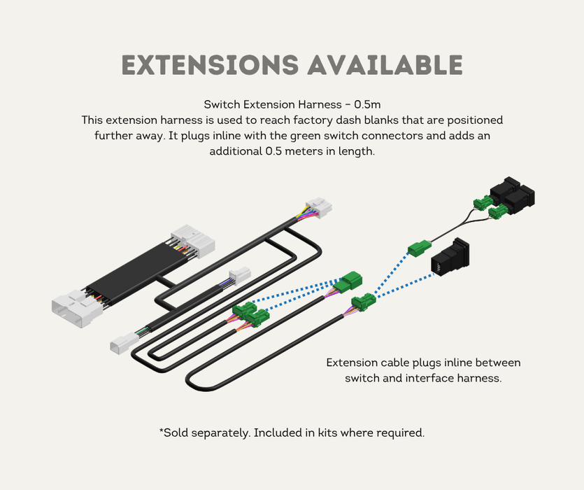AutoChimp™ OEM Camera Switch for Isuzu D-MAX & MU-X (2012–2024) | SKU: AC-SW-ISUZU | Extensions Available