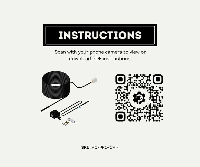 AutoChimp™ Pro HD Camera Only + Power Cable | 6V–12V Front or Rear Configurable | SKU: AC-PRO-CAM | Instructions