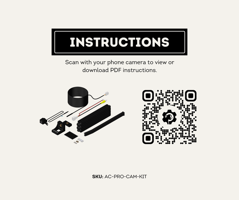 AutoChimp™ Pro HD Universal Camera Kit | 6V–12V Front or Rear Configurable | SKU: AC-PRO-CAM-KIT | Instructions