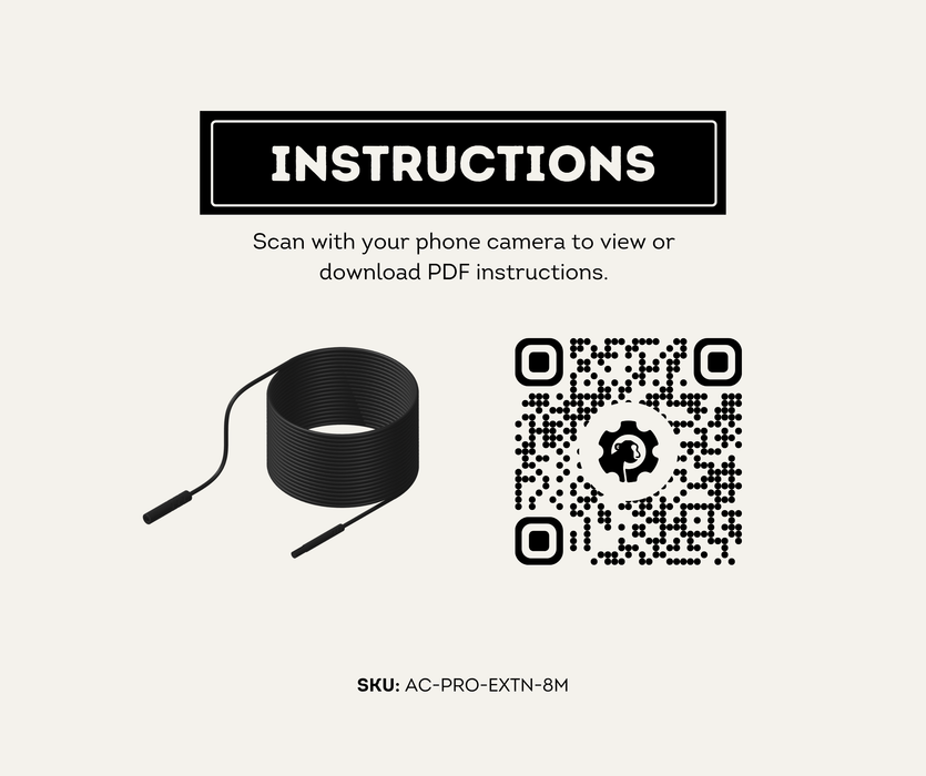 AutoChimp™ Pro Series Camera Extension Cable | 8m Length | SKU: AC-PRO-EXTN-8M | Instructions