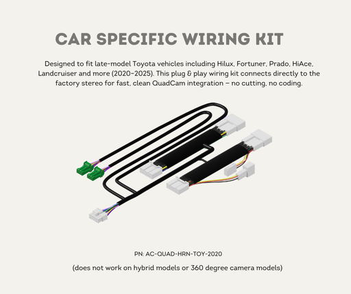 AutoChimp™ QuadCam Harness for Toyota (2020–2025) | Car Specific Wiring Kit