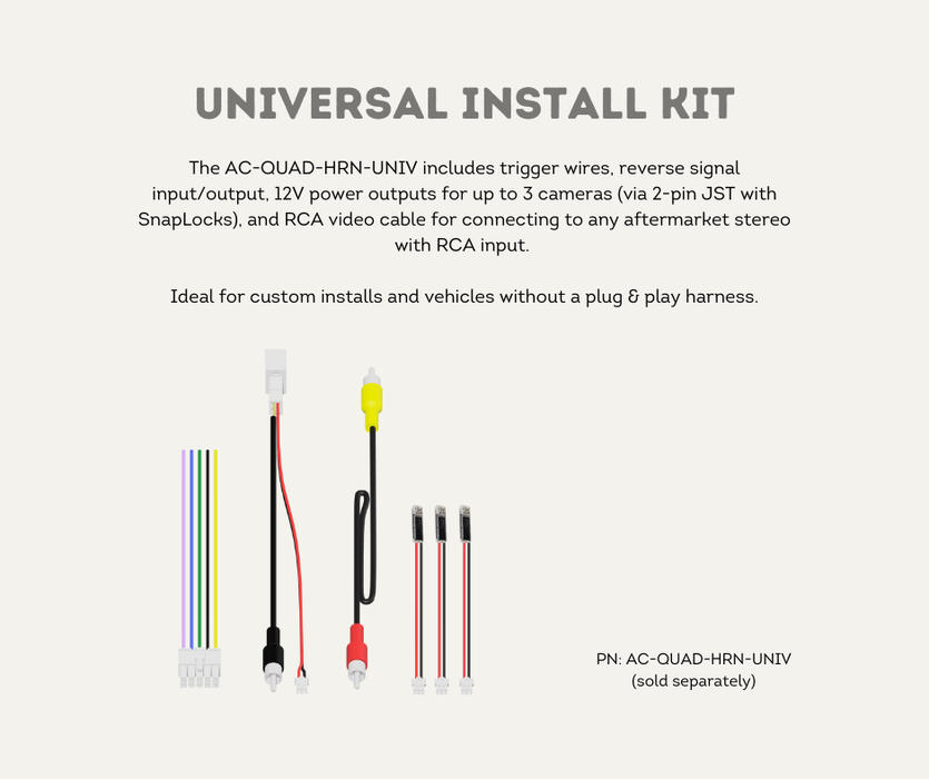 AutoChimp™ QuadCam System | 4-Camera Integration for Factory & Aftermarket Stereos | Universal Install Kit