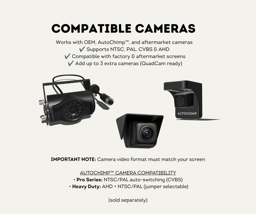 AutoChimp™ QuadCam Harness for Suzuki (2015–2024) | Plug & Play | SKU: AC-QUAD-HRN-SUZUKI-2015 | Compatible Cameras