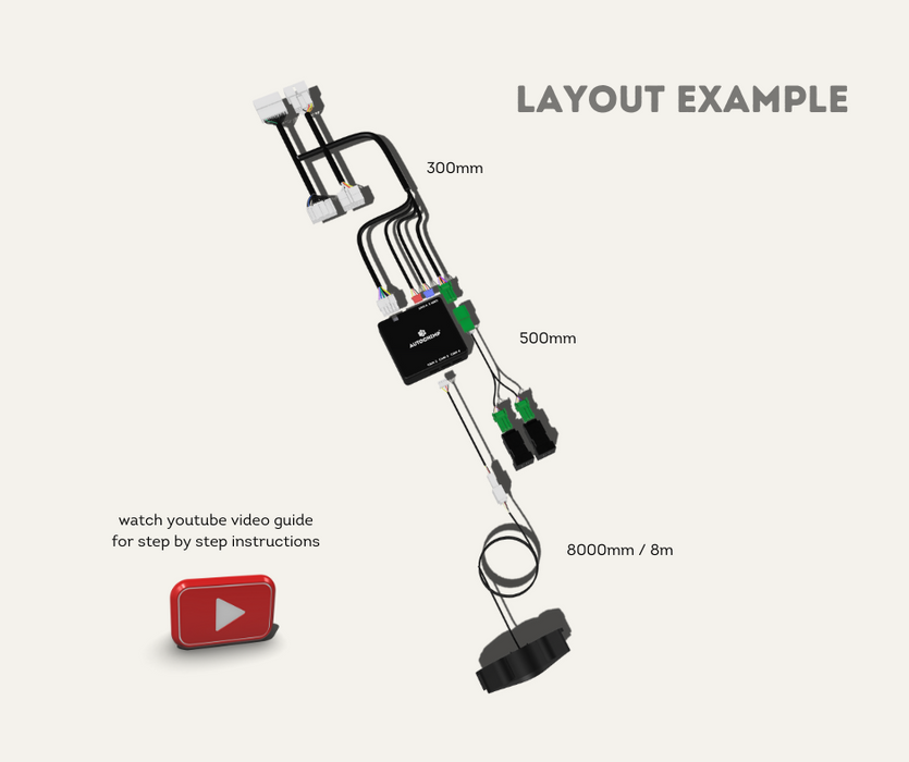 AutoChimp™ Quad Camera Harness for Toyota (2014–2020) | Layout Example